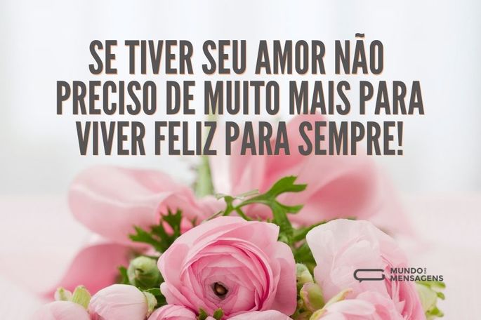 Se tiver seu amor não preciso de muito mais para viver feliz para sempre!