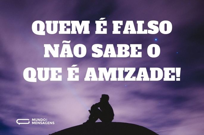 Quem é falso não sabe o que é amizade!