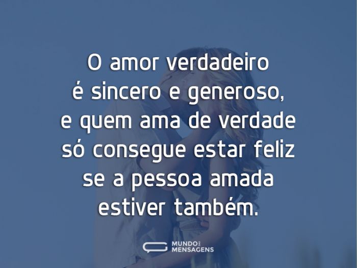 A felicidade de quem ama de verdade