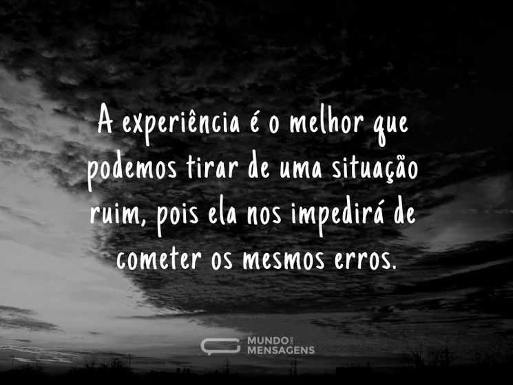 A experiência é essencial