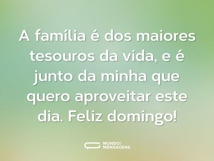 A família é dos maiores tesouros da vida, e é junto da minha que quero aproveitar este dia. Feliz domingo!
