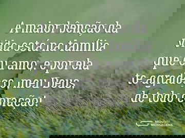 Gratidão a Deus pela família que amo
