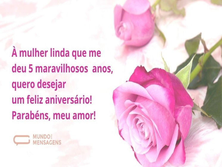 Parabéns para namorada pelos 5 anos de namoro