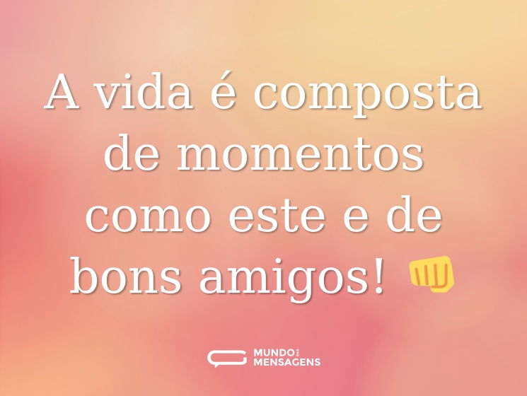 A vida é composta de momentos como este e de bons amigos! 👊