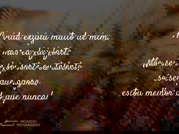 Estou melhor do que nunca