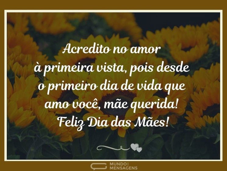 Amo você desde o primeiro dia, mãe