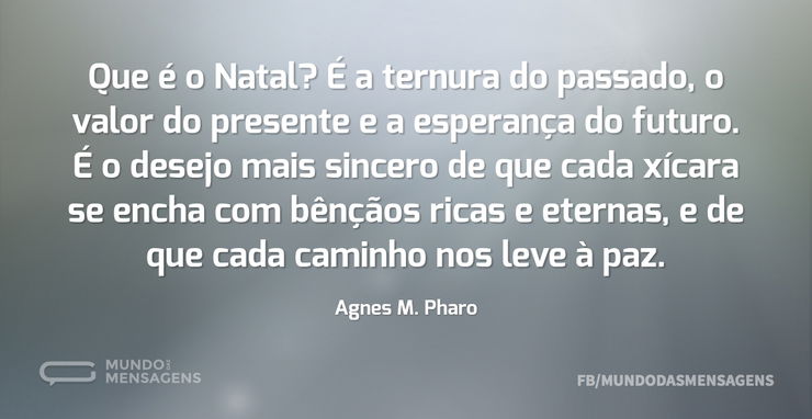 Que é o Natal? É a ternura do passado, o - Mundo das Mensagens