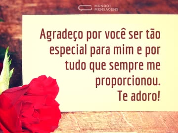 Porque você é especial eu agradeço