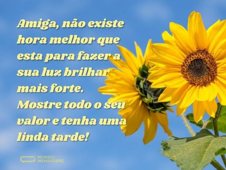 Brilhe muito nesta tarde, amiga