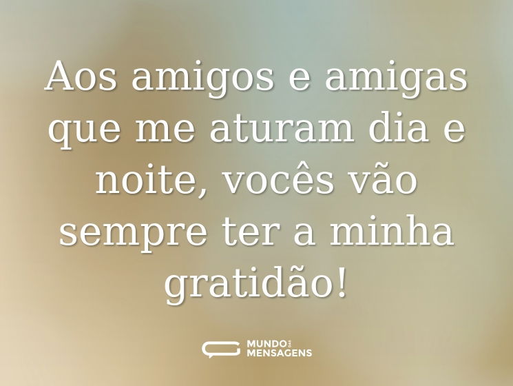 Aos amigos e amigas que me aturam dia e noite, vocês vão sempre ter a minha gratidão!