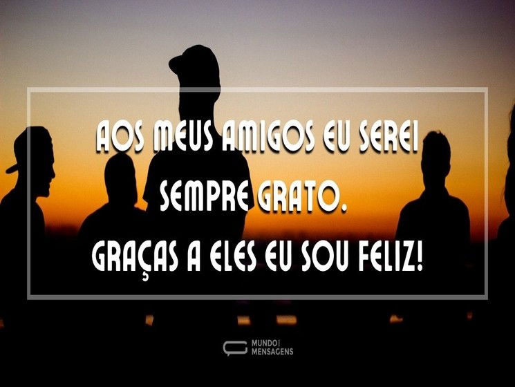 Aos meus amigos eu serei sempre grato. Graças a eles eu sou feliz!