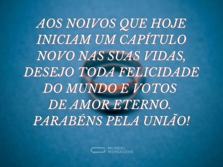 Aos noivos que hoje trocam votos, muitas felicidades