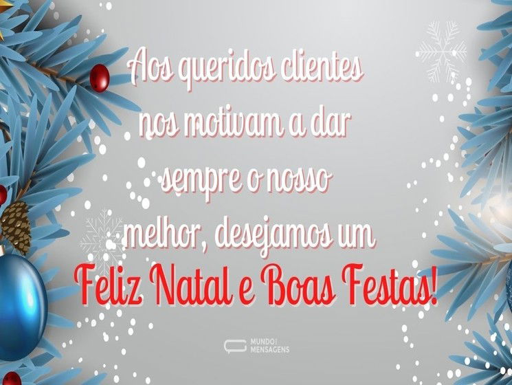 Feliz Natal e Boas Festas aos queridos clientes