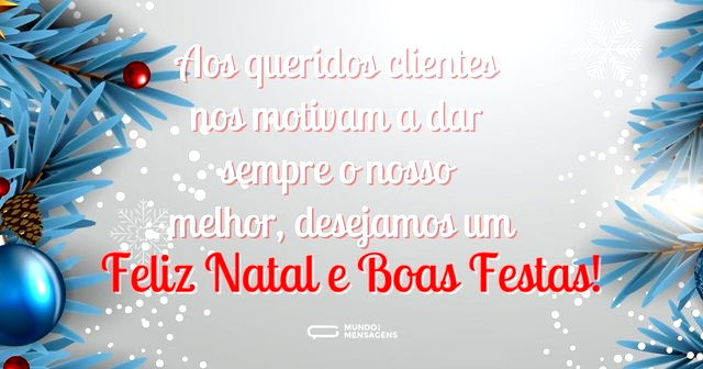 Feliz Natal e Boas Festas aos queridos clientes