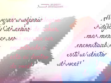 Encontrar alegria dentro de você