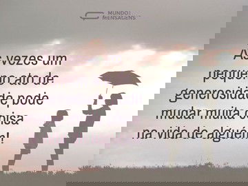 Um pequeno ato de generosidade