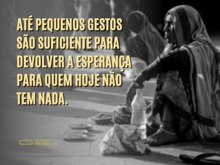 A esperança através de pequenos gestos