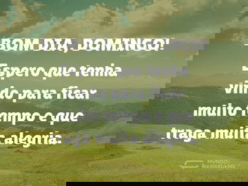 Bom dia, domingo