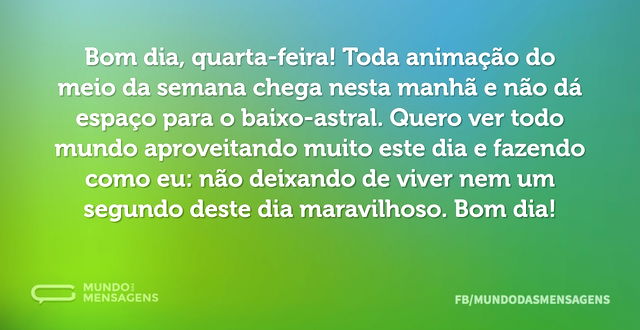 Toda a animação de uma ótima quarta-feira