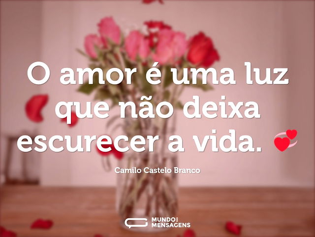 O amor é uma luz que não deixa escurecer...