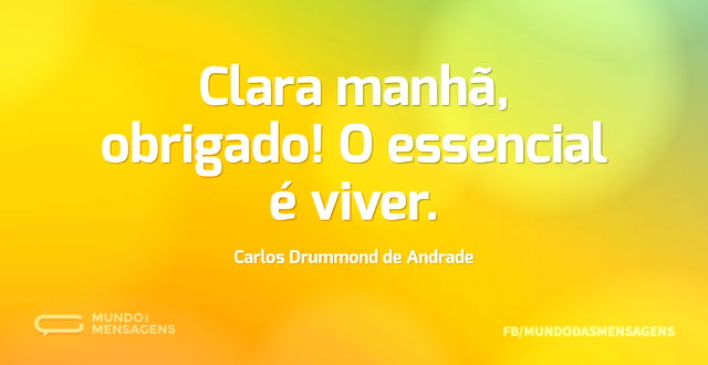 Clara manhã, obrigado! O essencial é viv...