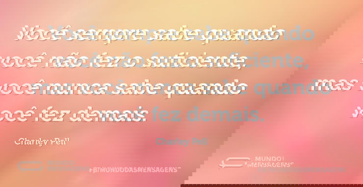 Você sempre sabe quando você não fez o s...