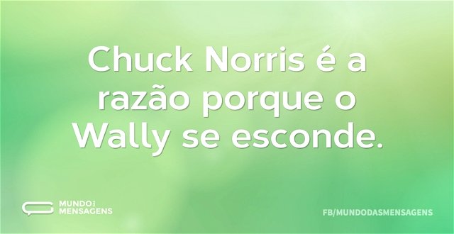 Chuck Norris é a razão porque o Wally se...