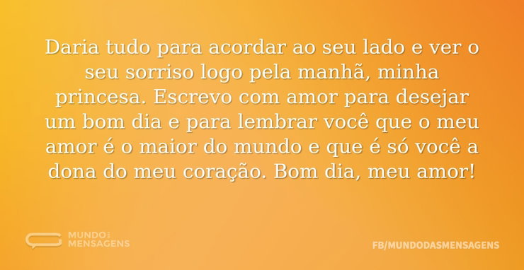 Queria acordar com você, linda - Mundo das Mensagens