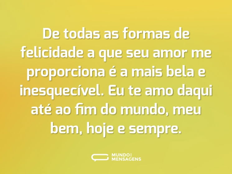 O meu amor me faz feliz