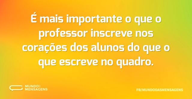 É mais importante o que o professor insc...