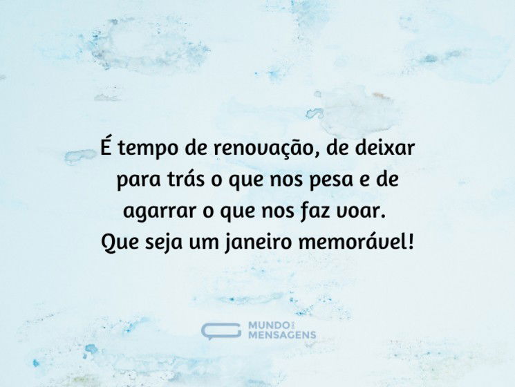 Um mês de renovação