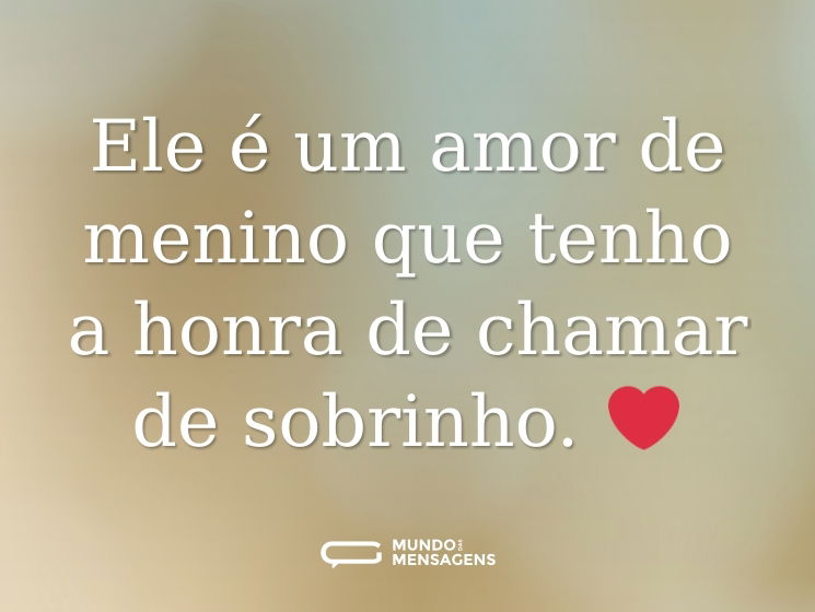 Ele é um amor de menino que tenho a honra de chamar de sobrinho. ❤️