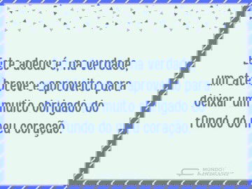 Até breve e obrigado de coração