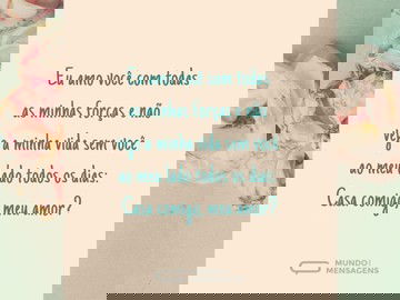 Só enxergo um futuro se estiver com você