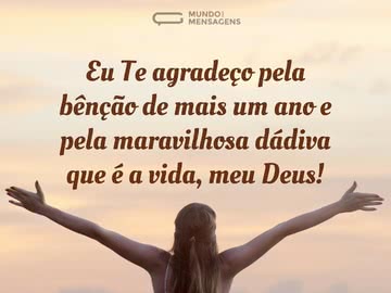 Agradeço pela bênção de mais um ano
