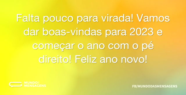 Começando o Ano Novo com o pé direito