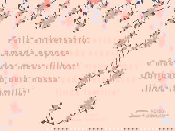 Feliz aniversário para esposa e mãe 
