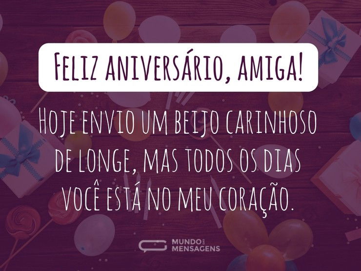 Beijo carinhoso e distante para amiga - Mundo das Mensagens