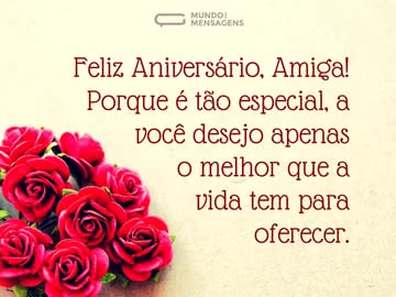 Feliz aniversário, amiga especial