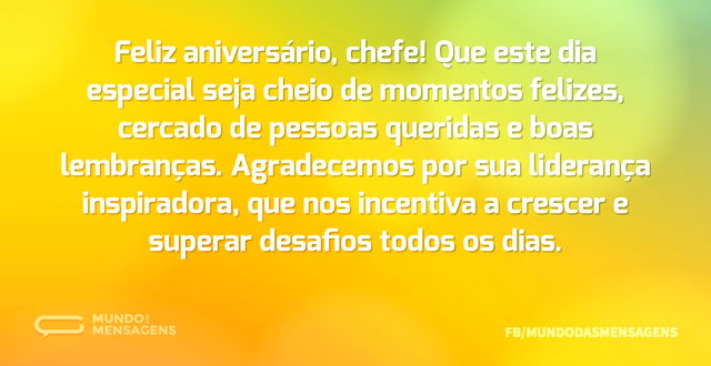 O dia especial do meu chefe