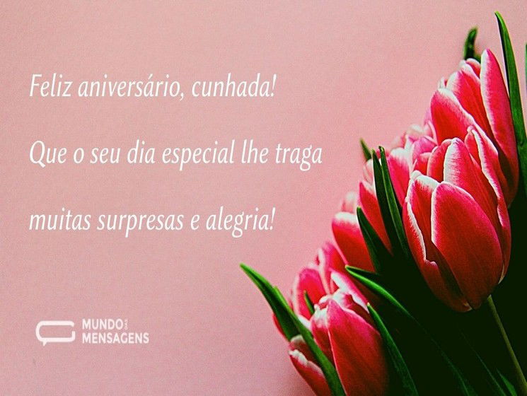 Feliz aniversário para cunhada 