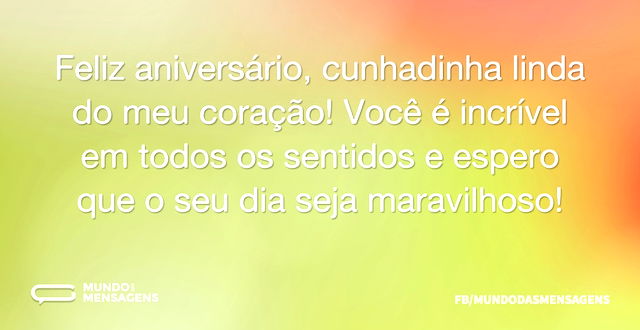 Feliz aniversário, cunhadinha linda do m...