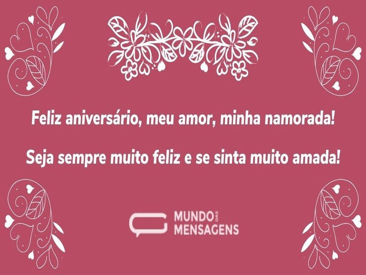 Feliz aniversário para namorada