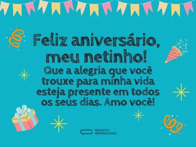 Feliz aniversário para o neto que é um presente na vida