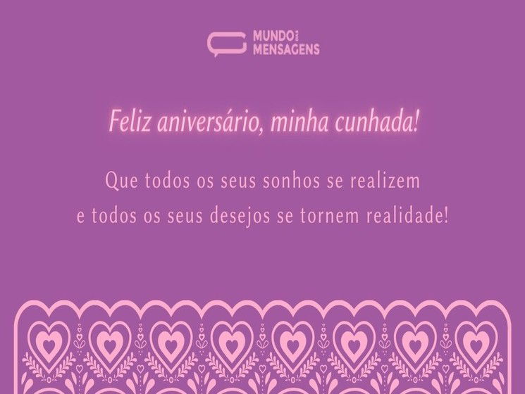 Feliz aniversário para minha cunhada 