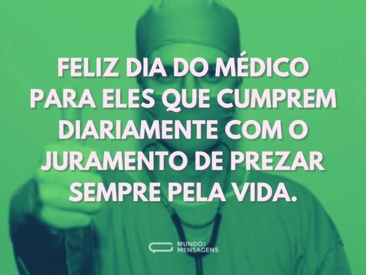 Feliz Dia do Médico para eles que cumprem diariamente com o juramento de prezar sempre pela vida.