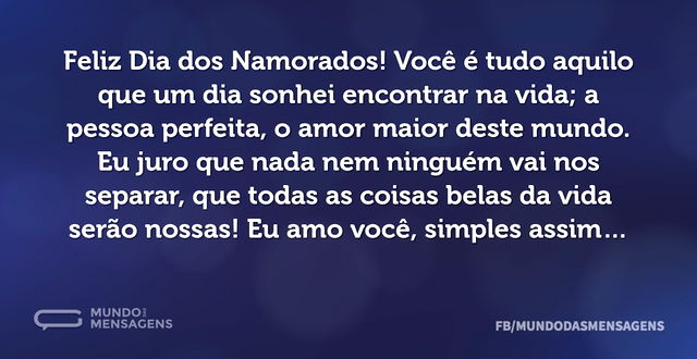 O amor que sonhei