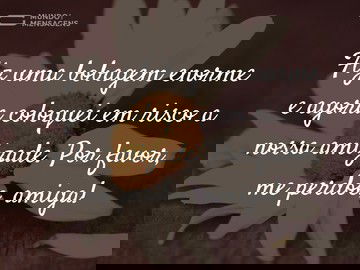 Desculpa por essa bobeira, amiga