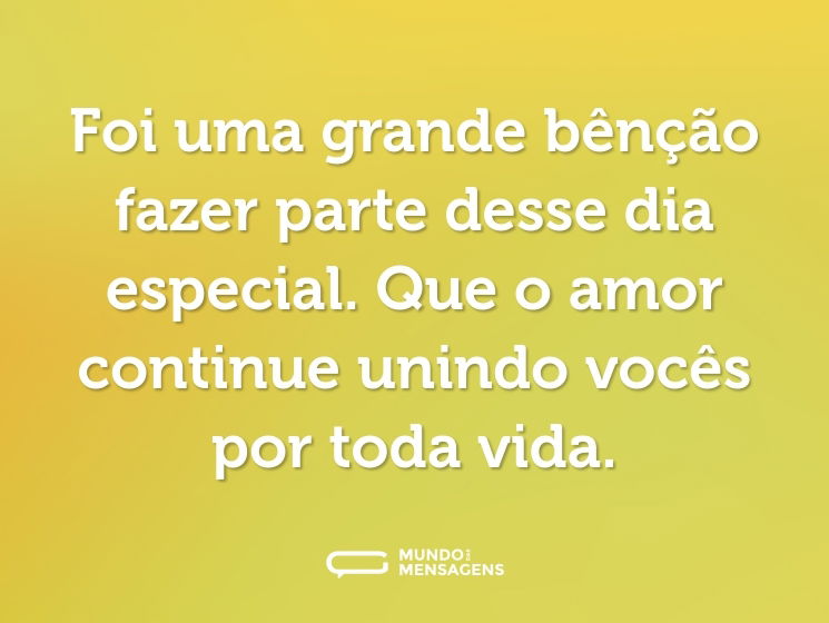 Foi uma grande bênção fazer parte desse dia especial. Que o amor continue unindo vocês por toda vida.