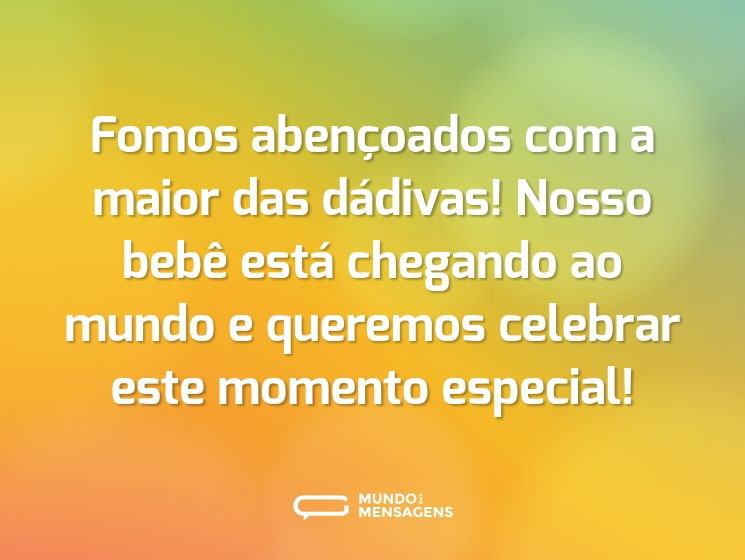 Fomos abençoados com a maior das dádivas! Nosso bebê está chegando ao mundo e queremos celebrar este momento especial!